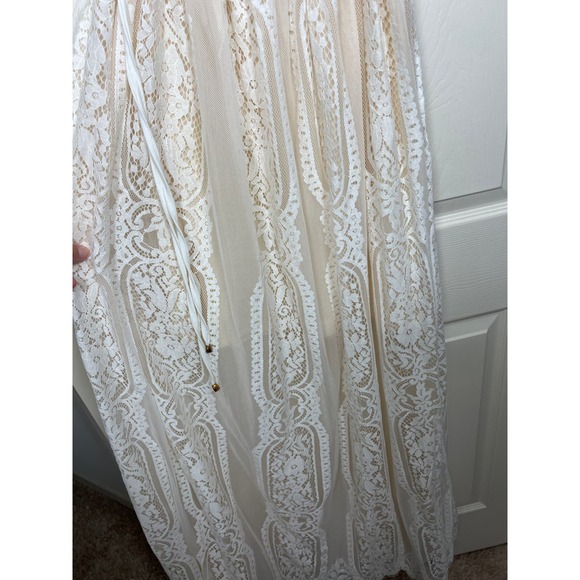 Baltic Born Lace Maxi Off the Shoulder White Cream Dress Small - Picture 5 of 10